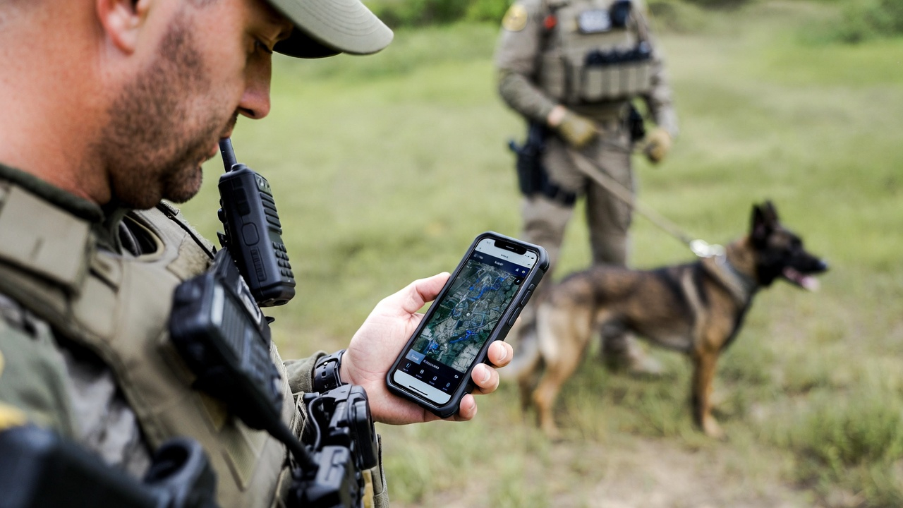 K9 handlers using PawTrek in the field